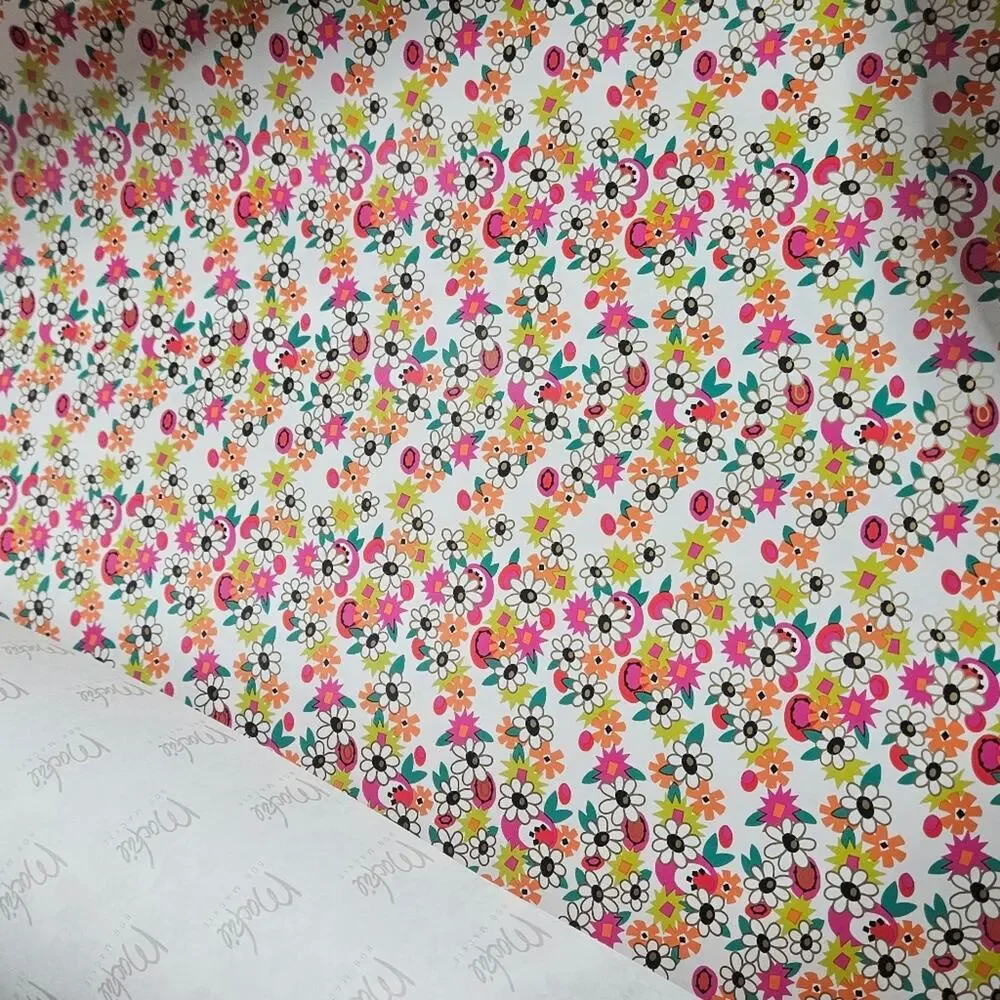 VTG Bob Mackie Bright MCM Floral Gift Wrap Paper - 25 Sheets, 20x26